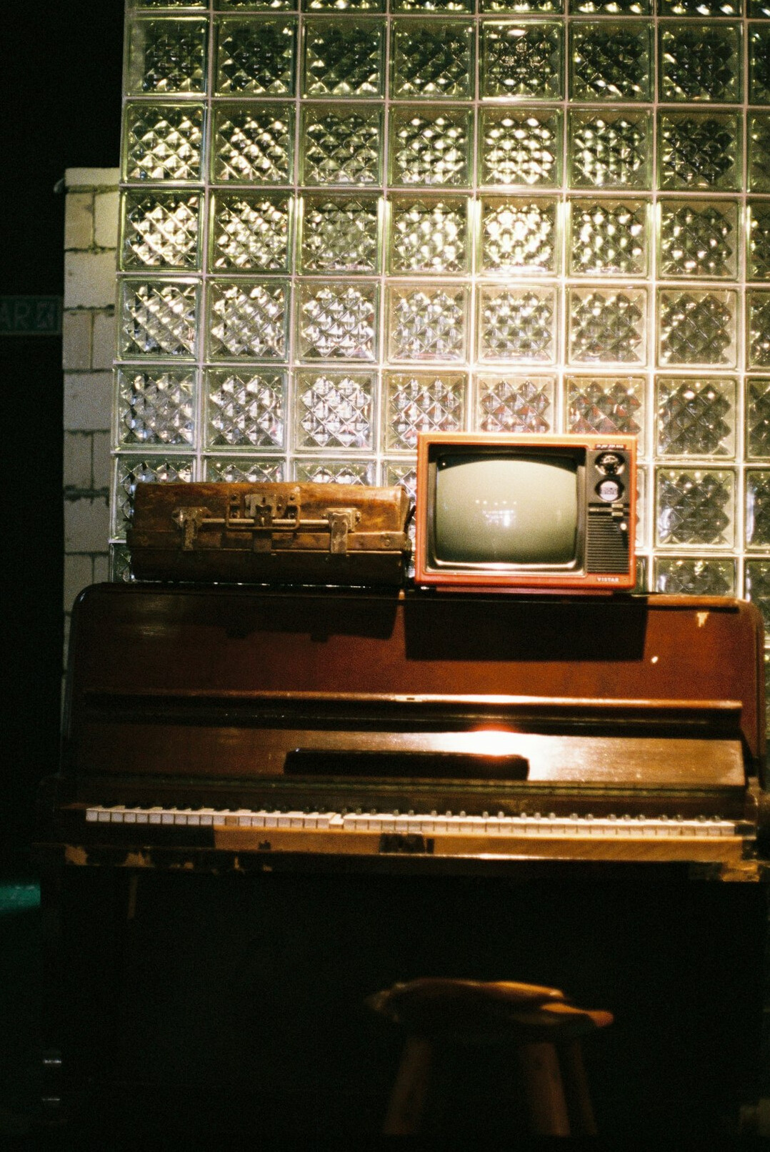 vintage television host on stage