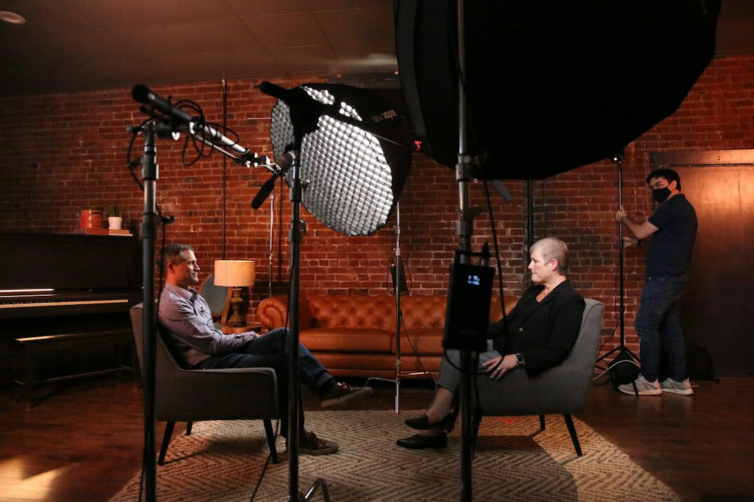 television interview setup